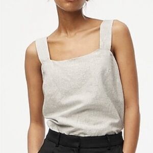J.Crew Factory Striped linen blend squareneck tank top